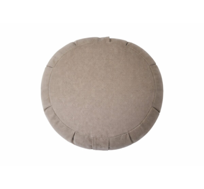 Подушка для йоги та медитації з гречаним лушпинням пісочного кольору Дзафу