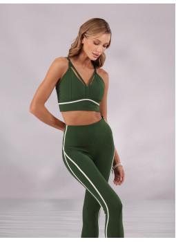 Stripes Green Sports Leggings
