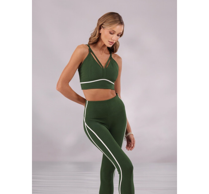 Спортивные леггинсы Stripes Green зеленые