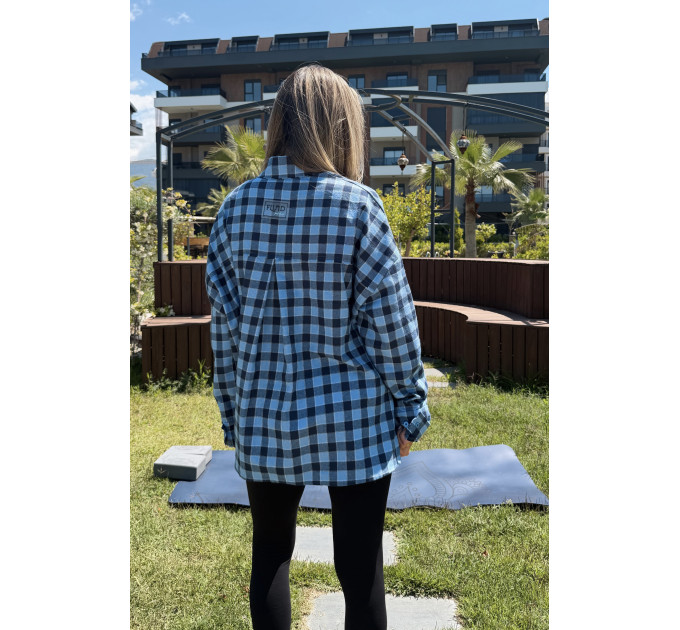 Жіноча сорочка Fluid City Dark Blue в клітинку
