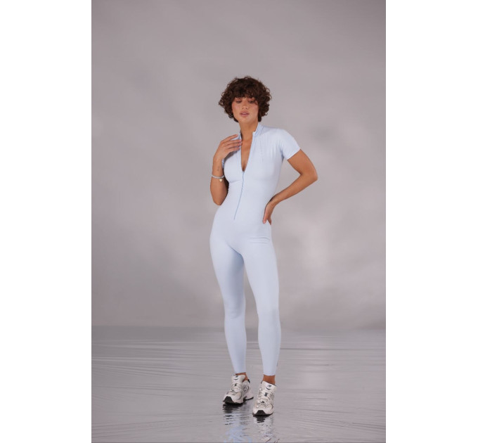 Спортивний жіночий  комбінезон на блискавці  Shemer Light blue
