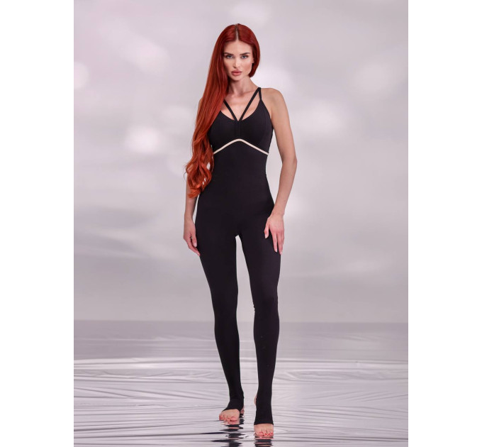 Жіночий комбінезон для йоги та спорту Vyra Black