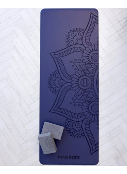 Коврик для йоги MANDALA цвета ежевики 