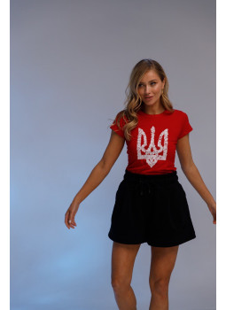 Футболка с принтом Trizub Red