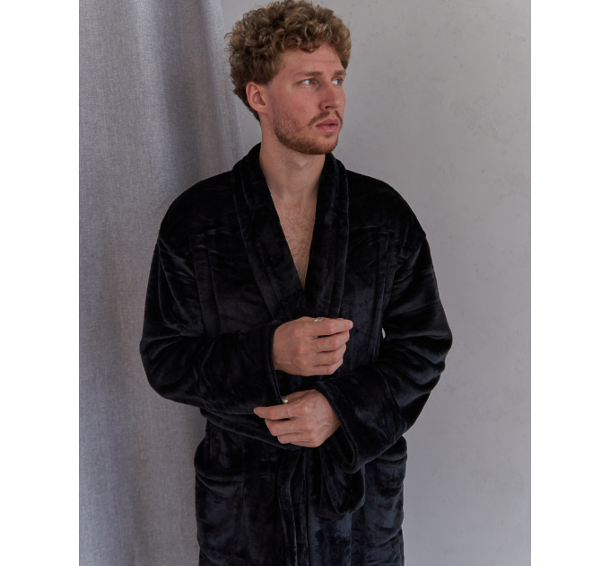 Men's Black Bathrobe