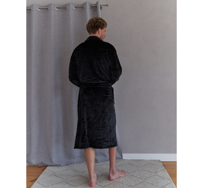 Men's Black Bathrobe