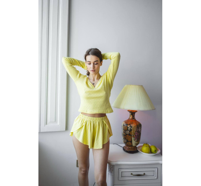 Піжамний костюм-трійка Nicoletta Yellow трикотажний
