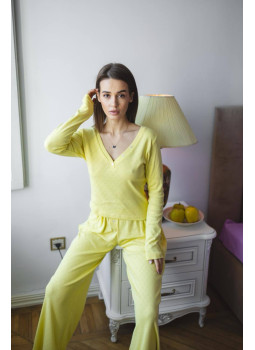 Nicoletta Yellow Three-Piece Pajama Set Nicoletta Yellow Three-Piece Pajama Set