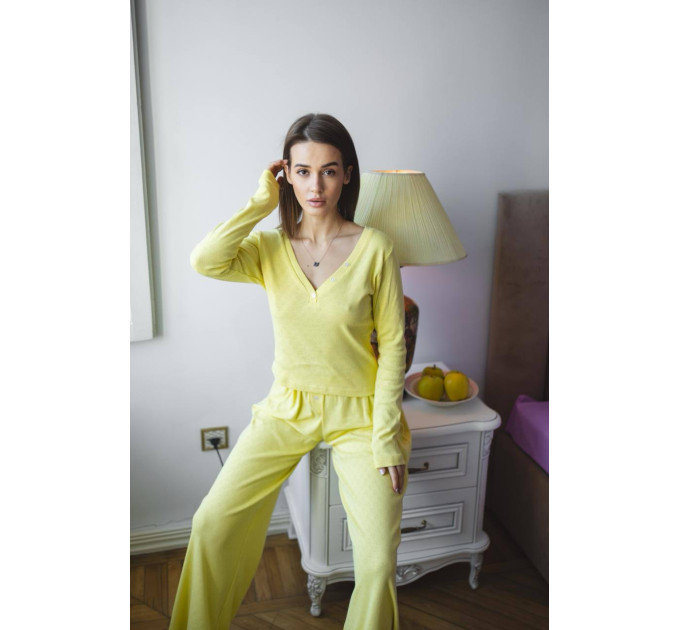 Піжамний костюм-трійка Nicoletta Yellow трикотажний