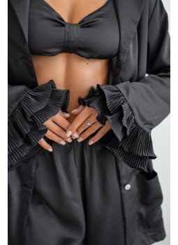 Volan Three-Piece Pajama Set Black Volan Three-Piece Pajama Set Black