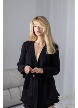 Nancy Muslin Pajama Set Black Nancy Muslin Pajama Set Black