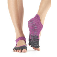 Шкарпетки для йоги ToeSox Grip Half Bellarina (Mulberry Stripe)
