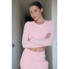 Camilla by Zenwear is a soft pink fitted long sleeve top with a clean minimalist design. 