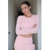 Camilla by Zenwear is a soft pink fitted long sleeve top with a clean minimalist design. 