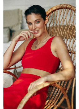 Women's Havana Red Sports Bra Top 