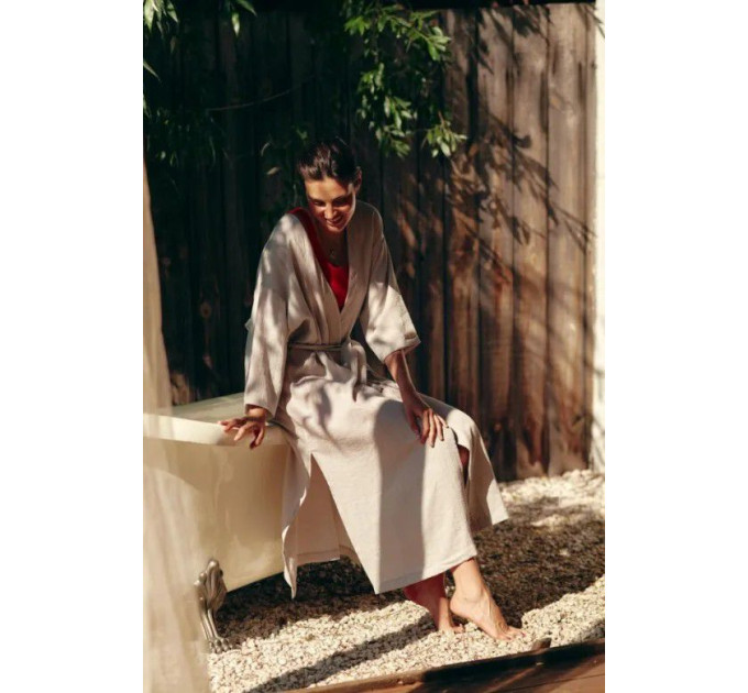 OKINAWA Gray Linen Kimono | Zenwear