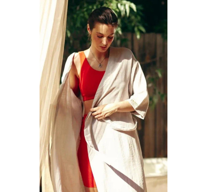 OKINAWA Gray Linen Kimono | Zenwear