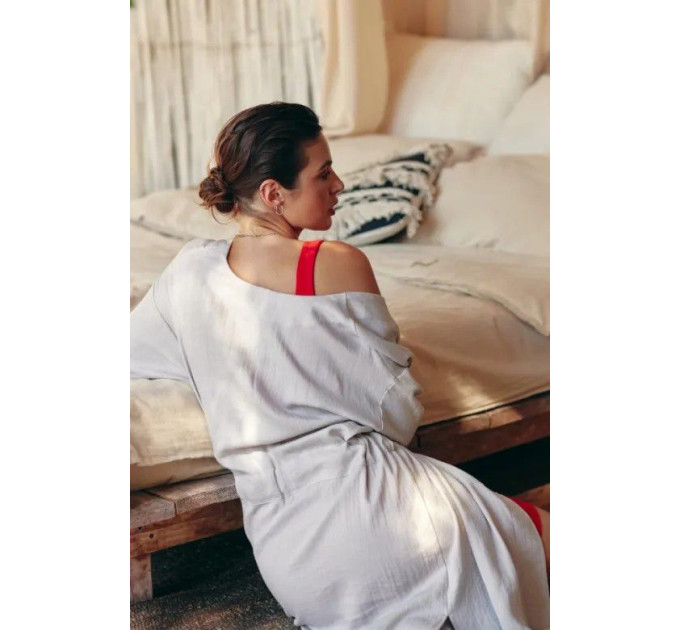 OKINAWA Gray Linen Kimono | Zenwear
