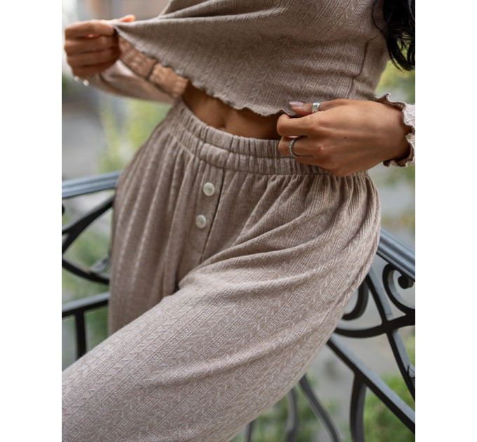Mariel Beige pajama suit