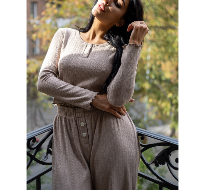Mariel Beige pajama suit